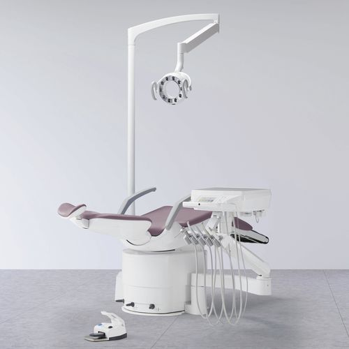 Riunito odontoiatrico con poltrona idraulica - Eurus S6  - Takara Belmont Italy - compatto / con sistema di igiene / con portastrumenti