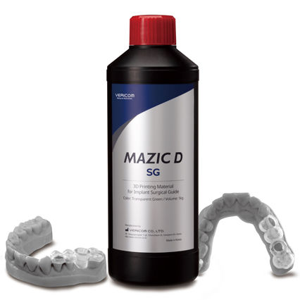Materiale odontoiatrico in resina - MAZIC D SG - VERICOM Co., Ltd.   - per stampa 3D / per sistemi implantari / trasparente