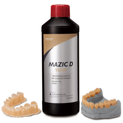 Materiale odontoiatrico per stampa 3D - MAZIC D TEMP - VERICOM Co., Ltd.   - per corone dentali / per ponti dentali / biocompatibile