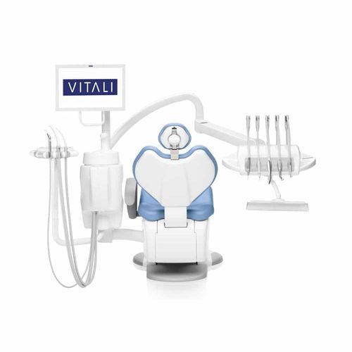 Riunito odontoiatrico con poggiatesta flessibile - T5 MASTER  - VITALI S.R.L.   - con monitor / con sistema di igiene / con portastrumenti