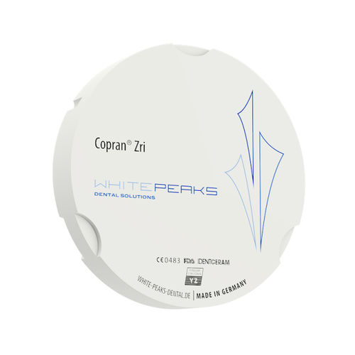 Materiale odontoiatrico in zircone - Copran® Zri 95 - Whitepeaks Dental Solutions GmbH - per ponti dentali / bianco / precolorato