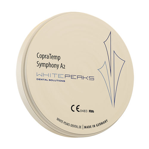 Materiale odontoiatrico in PMMA - CopraTemp Symphony 98 - Whitepeaks Dental Solutions GmbH - per ricostruzione dentale / provvisorio