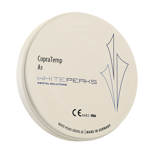 Materiale odontoiatrico in PMMA - CopraTemp 98 - Whitepeaks Dental Solutions GmbH - per ricostruzione dentale / trasparente / multicolore