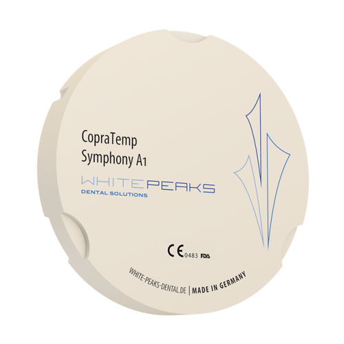 Materiale odontoiatrico in PMMA - CopraTemp Symphony 95 - Whitepeaks Dental Solutions GmbH - per ricostruzione dentale / per corone dentali / per ponti dentali
