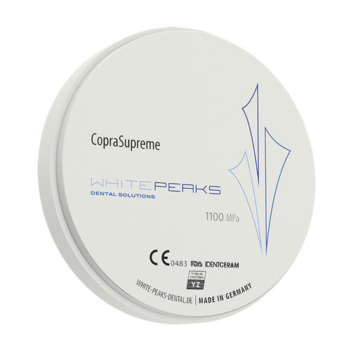 Materiale odontoiatrico in zircone - CopraSupreme 98 - Whitepeaks Dental Solutions GmbH - per ricostruzione dentale / traslucido / bianco