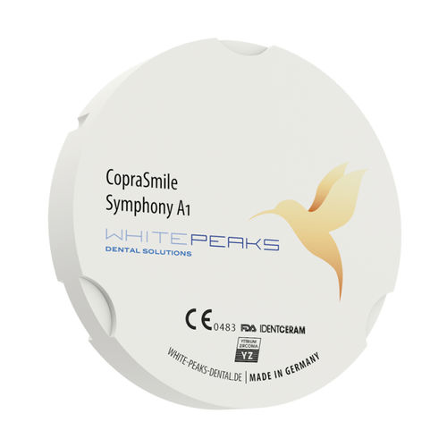 Materiale odontoiatrico in zircone - CopraSmile Symphony 95 ZZ - Whitepeaks Dental Solutions GmbH - per ricostruzione dentale / per denti posteriori / per denti anteriori