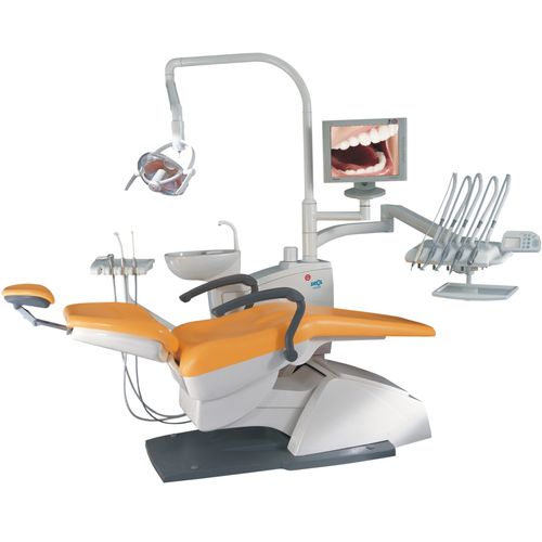 Riunito odontoiatrico con poltrona - S2318 - Sinol Dental Limited - con monitor / con sistema di igiene / con portastrumenti