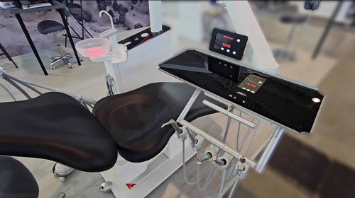 Riunito odontoiatrico con poltrona - LIBERTY  - ZEISING GNATHOLOGIE GmbH   - con poggiatesta flessibile / con sistema di igiene / con portastrumenti
