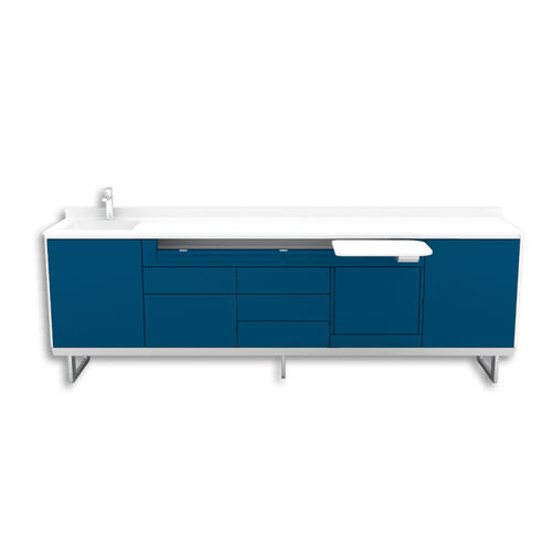 Piano di lavoro con cassetti - DAMA - Zilfor - con lavandino / con porta