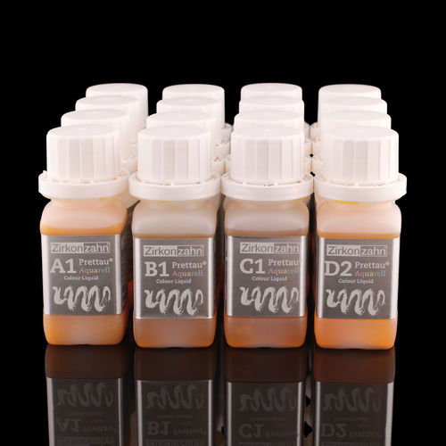 Materiale odontoiatrico per laboratorio odontotecnico - Colour Liquid Prettau® Aquarell - Zirkonzahn - liquido / precolorato