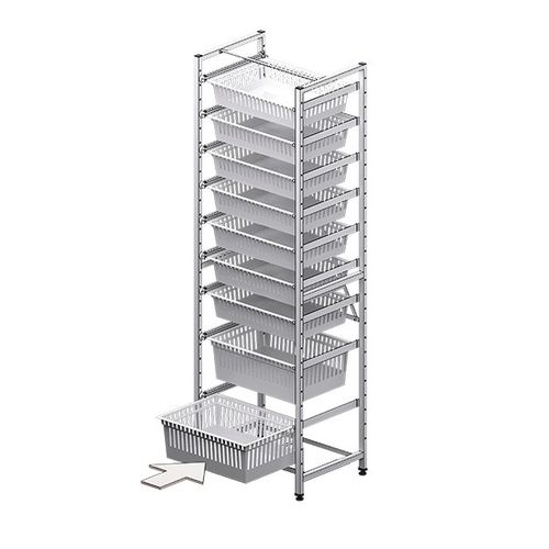 Scaffalatura modulare - F-RACK-600 - Behmpat Producciones S.L - per cestelli / su rotaie / con struttura aperta