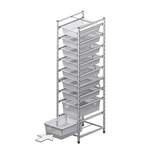 Scaffalatura modulare - F-RACK-400 - Behmpat Producciones S.L - per cestelli / con struttura aperta / su rotaie