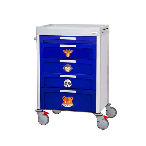 Carrello medico - F-DNOVPED-1-3-1-AZ - Behmpat Producciones S.L - per uso generale / di trasporto / in alluminio