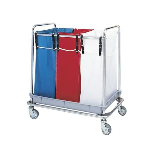 Carrello portabiancheria medico - F-LP-110-3 - Behmpat Producciones S.L - da trasporto / 3 sacchi / in acciaio inossidabile
