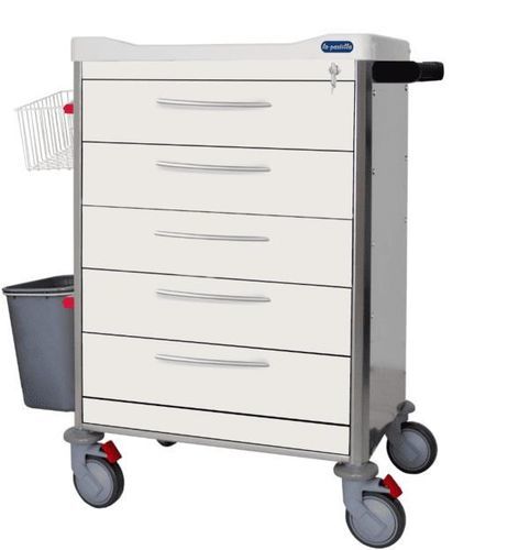 Carrello per trattamenti - F-DINOX-K5 - Behmpat Producciones S.L - ospedaliero / in acciaio inossidabile / con cestello