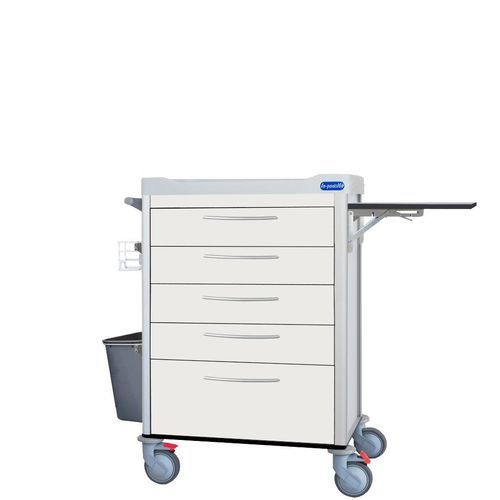 Carrello per trattamenti - F-DCONV-K7 - Behmpat Producciones S.L - ospedaliero / in alluminio / con contenitore laterale