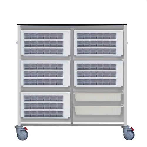 Carrello ospedaliero - F-C-NOD-3-D - Behmpat Producciones S.L - per farmaci / di trasferimento / 65-74 contenitori