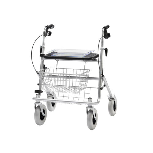 Deambulatore rollator a 4 ruote - B XXL - Bischoff & Bischoff - con sedile / con cestello / pieghevole