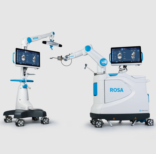 Sistema di controllo robotizzata - ROSA® - Zimmer Biomet - per valutazione della resezione per protesi di ginocchio / valutazione dell'alineamento del ginocchio / valutazione del piano di taglio