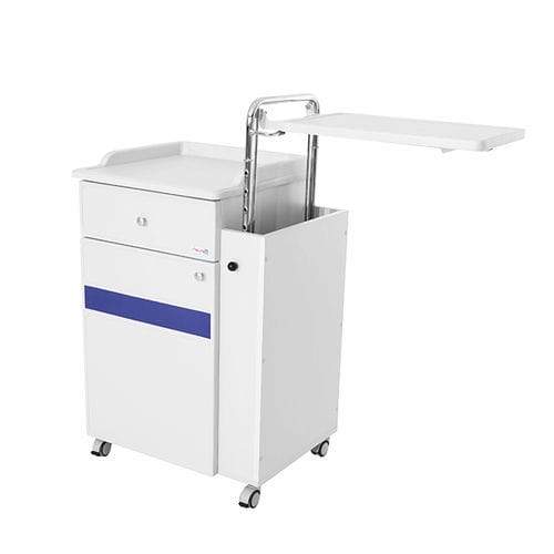 Comodino con rotelle - MS 2100 - MESPA - con tavolino servitore / con cassetti