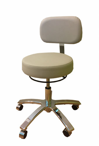 Sgabello per ambulatorio - Regular - Entermed - ad altezza regolabile / con rotelle / con schienale