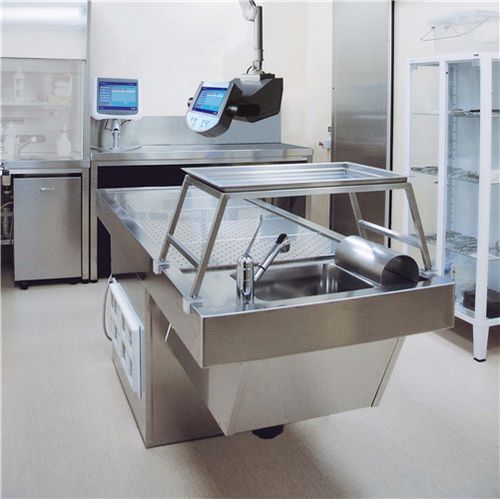 Tavolo per autopsia per laboratorio di istopatologia - Zefiro  - Diapath - fisso / rettangolare / in acciaio inossidabile