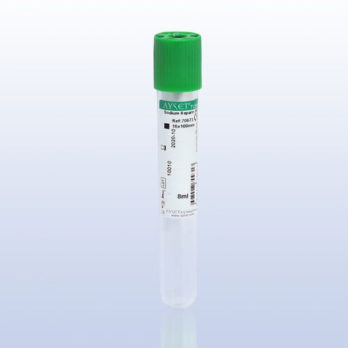 Provetta per prelievi da laboratorio - 70069 - AYSET TIBBI ÜRÜNLER VE PLASTIK TEKSTIL ELEKTRONIK GIDA TEMIZLIK MADDELERI SAN AS - cilindrico / di sangue totale / in plastica