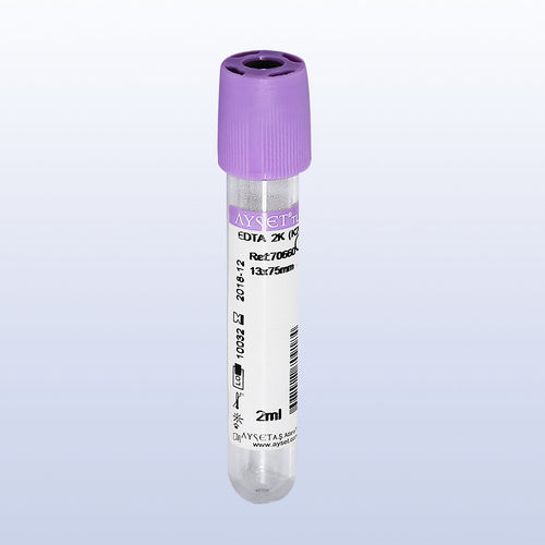 Provetta per prelievi da laboratorio - 70487 - AYSET TIBBI ÜRÜNLER VE PLASTIK TEKSTIL ELEKTRONIK GIDA TEMIZLIK MADDELERI SAN AS - cilindrico / di siero / in plastica