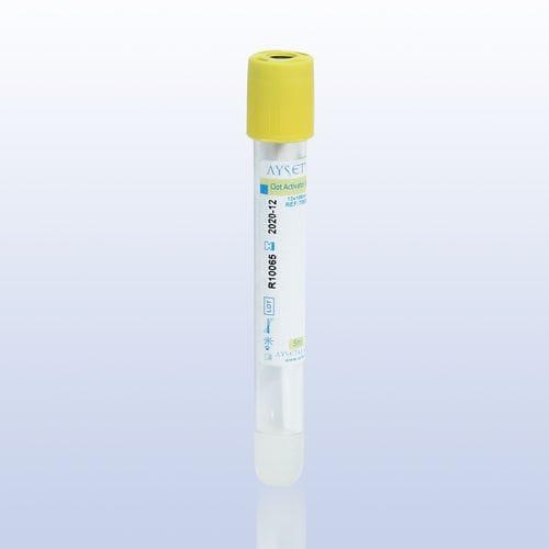 Provetta per prelievi da laboratorio - 81241 - AYSET TIBBI ÜRÜNLER VE PLASTIK TEKSTIL ELEKTRONIK GIDA TEMIZLIK MADDELERI SAN AS - cilindrico / di siero / di sangue totale