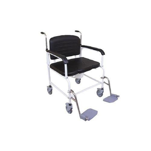 Sedia da doccia con braccioli - X399 - Benmor Medical - con rotelle / con poggiapiedi / con apertura igienica
