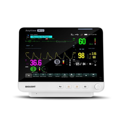 Monitor ECG per paziente - M12 - Guangdong Biolight Meditech - di frequenza respiratoria / per terapia intensiva