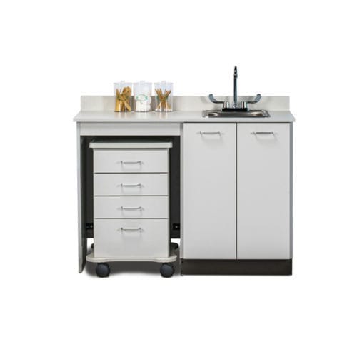 Armadio per ospedale - 48048L - Clinton Industries - con rotelle / in metallo / in acciaio inossidabile