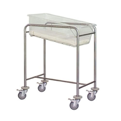 Culla pediatrica con rotelle - BBT - Eagle Star Metallic - in acciaio inossidabile / trasparente
