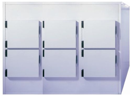 Cella mortuaria frigorifera per barelle mortuarie - 50606H - EIHF-ISOFROID - 6 salme / a carico frontale / 6 porte