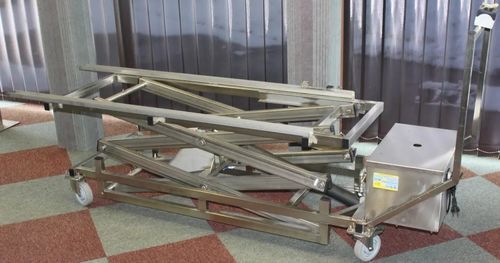 Barella con carrello da trasporto - EIHF-ISOFROID - passamalati / mortuaria / idraulica