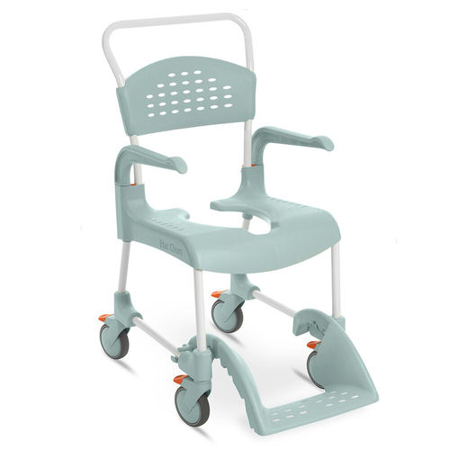 Sedia da doccia con braccioli - Clean - Etac - con rotelle / con poggiapiedi / con apertura igienica