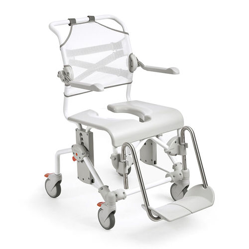 Sedia da doccia con braccioli - Swift Mobil-2 - Etac - con schienale / con rotelle / con apertura igienica