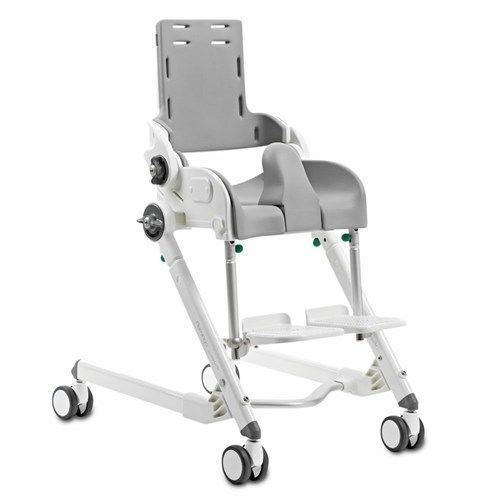 Sedia da doccia con schienale - R82 Flamingo - Etac - con rotelle / con apertura igienica / con poggiapiedi