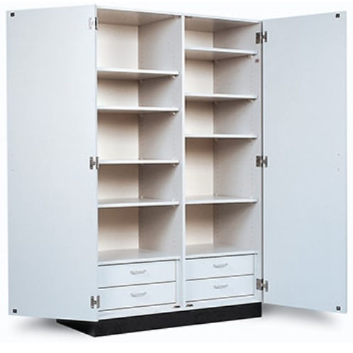 Armadio con ripiano - 8248 - Hausmann - con cassetti / grigio / 4 cassetti