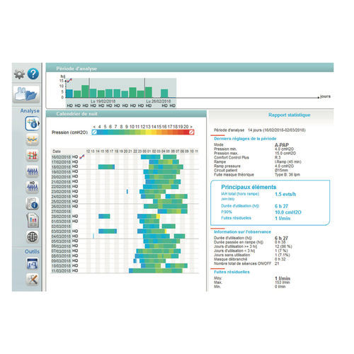 Software medico SEFAM CPAP / di analisi / di gestione dati