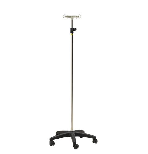 Asta portaflebo con rotelle - R-3 - Hebei Pukang Medical Instruments - 4 ganci / in acciaio inossidabile / per letto