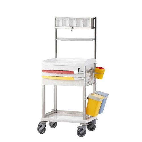 Carrello medico - F-51 - Hebei Pukang Medical Instruments - per farmaci / per trattamenti / in acciaio inossidabile