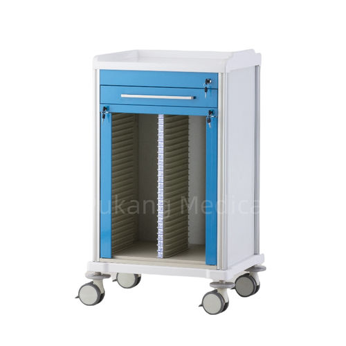 Carrello medico - F-70 - Hebei Pukang Medical Instruments - per cartelle cliniche / di stoccaggio / 1 cassetto