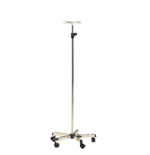 Asta portaflebo con rotelle - R-1 - Hebei Pukang Medical Instruments - 4 ganci / per letto / ad altezza regolabile