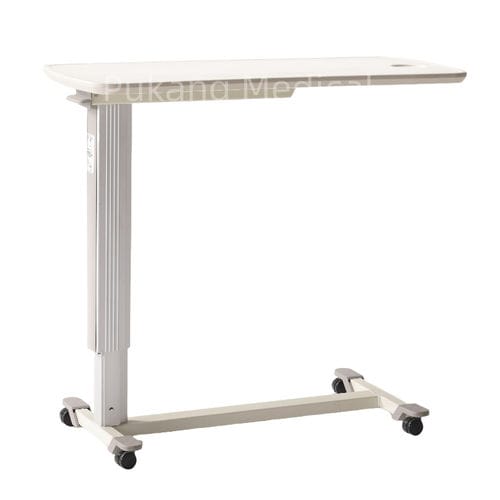 Tavolino servitore ad altezza regolabile - T-30 - Hebei Pukang Medical Instruments - con rotelle / ad azionamento manuale