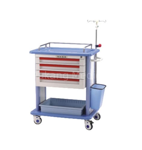 Carrello di emergenza - F-40 - Hebei Pukang Medical Instruments - di trasporto / con cassetti / con asta portaflebo
