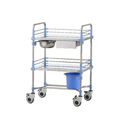Carrello medico - F-17 - Hebei Pukang Medical Instruments - per uso generale / per trattamenti / in acciaio inossidabile