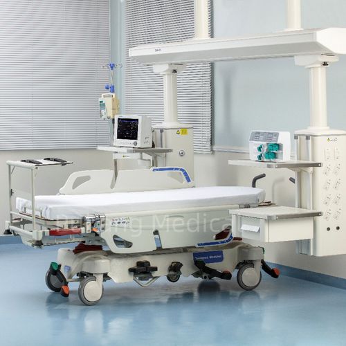 Barella con carrello da trasporto - E-10 - Hebei Pukang Medical Instruments - di emergenza / manuale