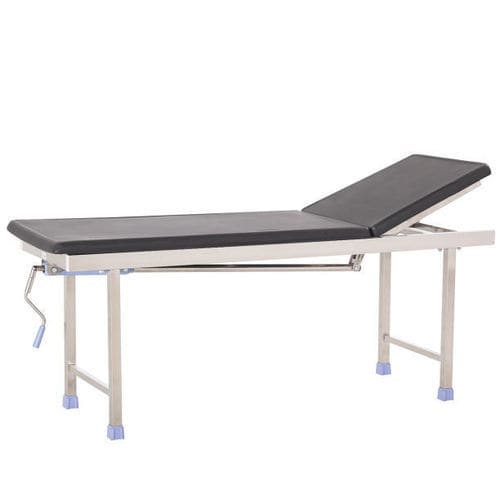 Lettino da visita manuale - B-40 - Hebei Pukang Medical Instruments - con schienale regolabile / a 2 sezioni / verde