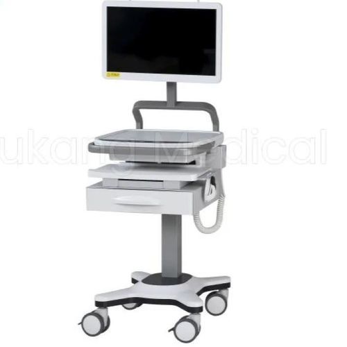 Carrello informatico per pannello PC - F-02 - Hebei Pukang Medical Instruments - point of care / a motore / ad altezza regolabile